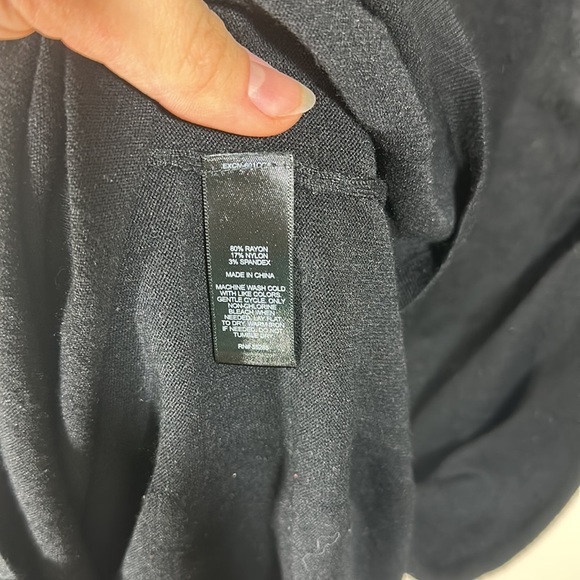 Express Sinched Tight Rayon Long Sleeve Scoop Neck Dress Little Black Dress - Picture 5 of 5